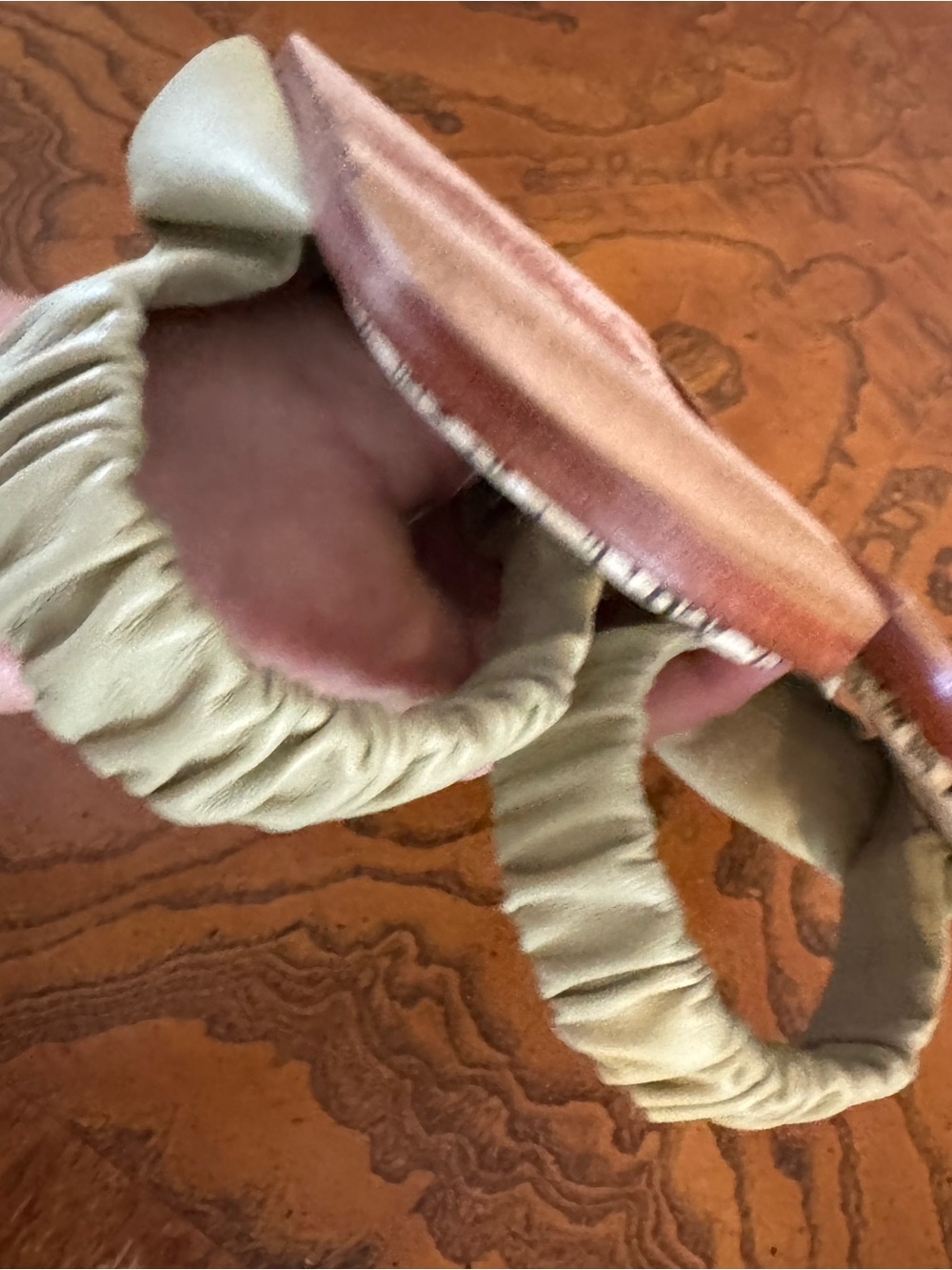 Anthropologie Light Sage Knotted Leather Slide Sandals - Picture 9 of 10